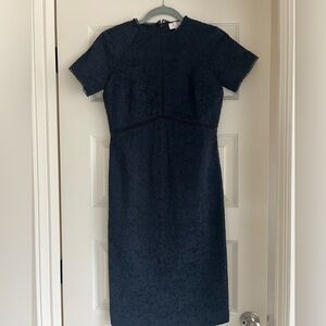 Rachel Parcell women’s Black Lace Sheath Pencil Midi Dress Short Sleeve XS